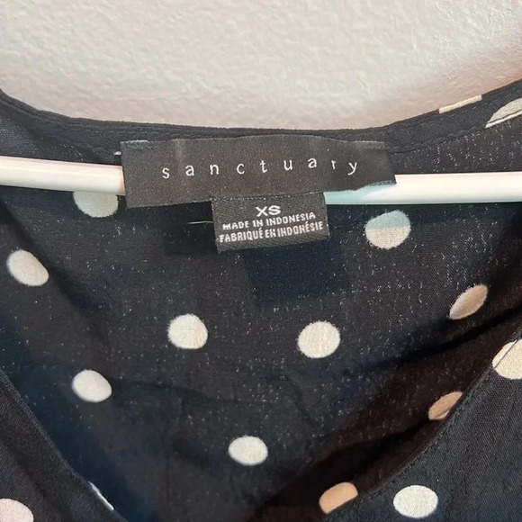 Sanctuary Alma XS polka dot black and white blouse - Picture 3 of 6